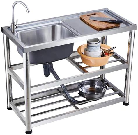 outdoor stainless steel sink and cabinet|outdoor commercial stainless steel sink.